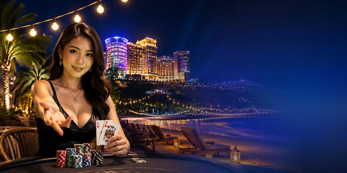 Meja poker dengan suasana kasino gaya Genting Highlands